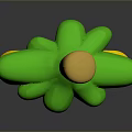 Yellow Green Decorative Clothing Accessory Ring With Leaf And Stem Design