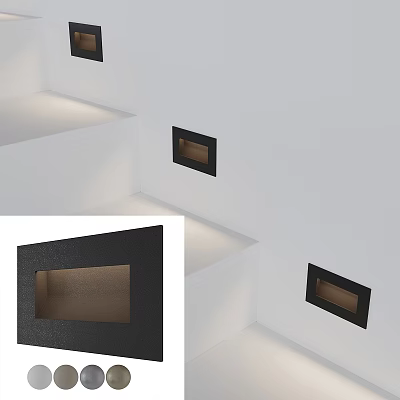 Black Recessed Wall Niche Design With Illuminated White Interior And Modern Style 3d model