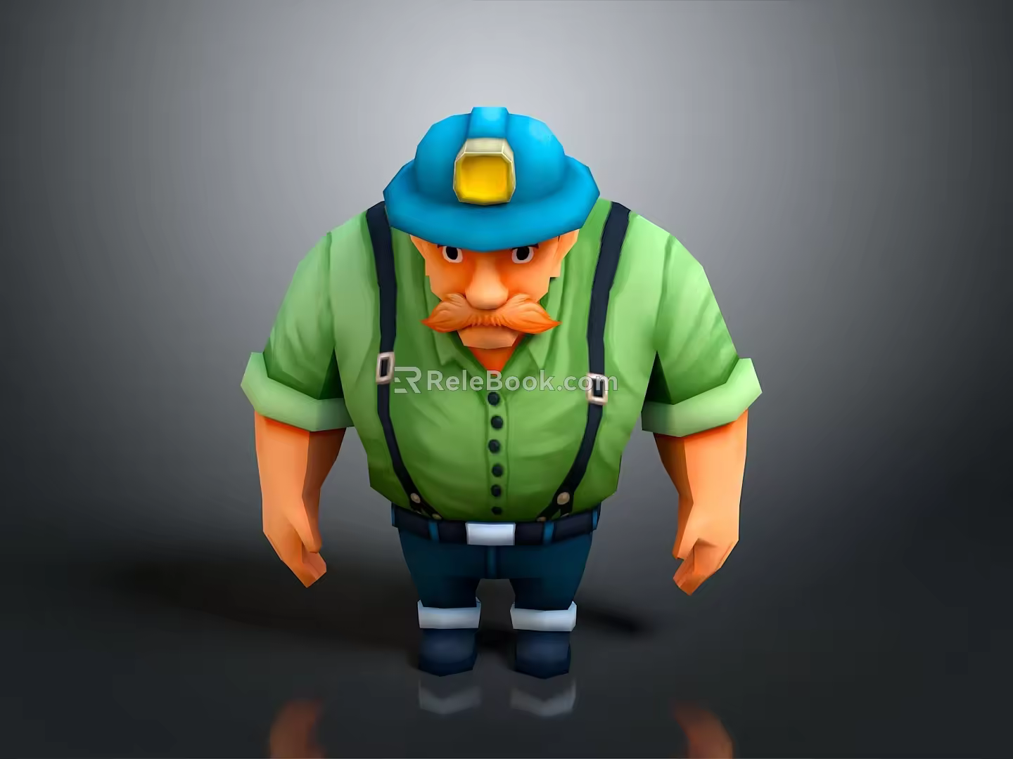 Worker European worker mechanic builder repairman miner digger figure 3d model