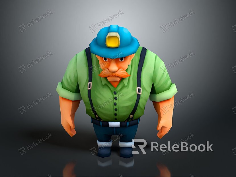 Worker European worker mechanic builder repairman miner digger figure model