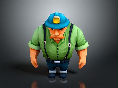 Worker European worker mechanic builder repairman miner digger figure model