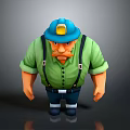 Worker European worker mechanic builder repairman miner digger figure 3d model