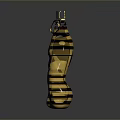 Decorative Human Shaped Bottle With Yellow Black Stripes Ring And Lid On Top