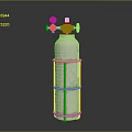 White Gas Cylinder With Metal Ring Stand And Top Valve Gauge
