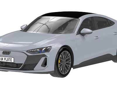 Audi White Electric Sedan With Black Roof Modern Headlights And Alloy Wheels 3d model