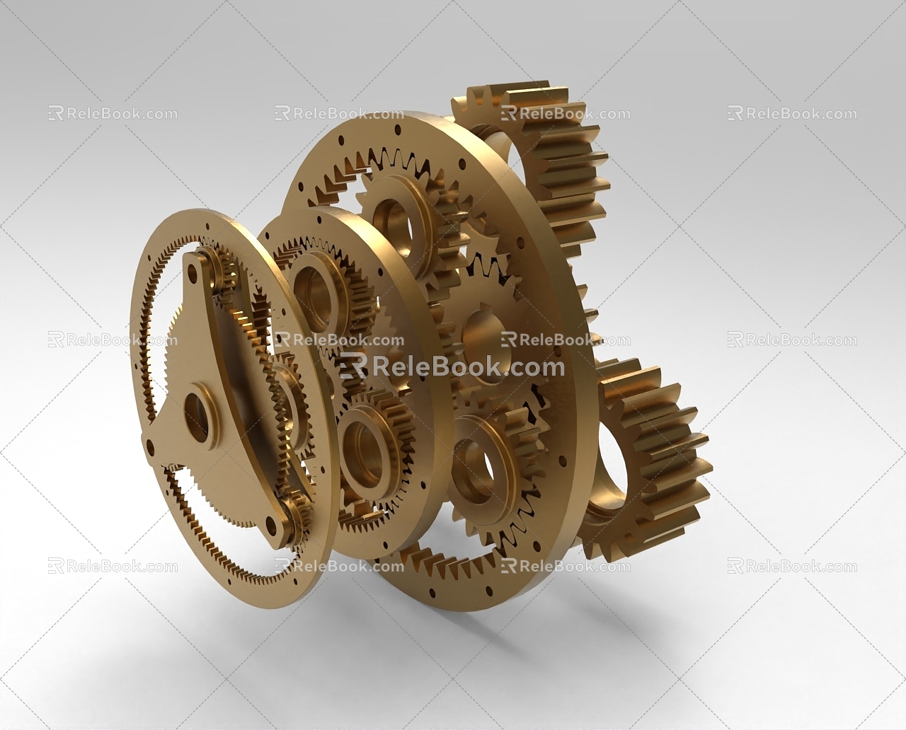 Industrial gear modeling gear set transmission group 1161 3d model