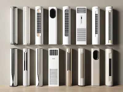 Modern Tower Air Cooler Fans With Various Designs And Styles For Home Use 3d model
