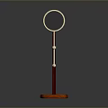 Functional Standing Towel Holder With Smooth Wooden Base And Circular Metal Ring
