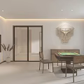 Modern Hotel Room Interior Featuring King Bed Tropical Mural And Relaxation Space