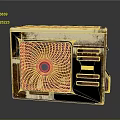 Rusty Vintage Electronic Device Featuring Built In Fan And Control Panel