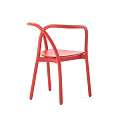 Modern Black Single Chair With Cross Back Design Minimalist Style Metal Legs And Wooden Seat