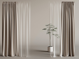 Modern Fabric Curtain Gauze Curtain Living Room Bedroom Curtain Phantom Yarn Set Height Fabric Gauze Curtain 3d model