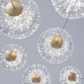 Modern Transparent Glass Sphere Pendant Lights With Golden Base And Bright Illumination