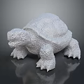 White Textured Turtle Sculpture As Unique Decorative Furniture Accent Piece
