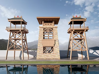 Modern Watchtower Viewing Platform Viewing Tower 3d model