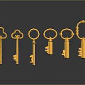Elegant Gold Key Jewelry Collection With Ornate Design And Decorative Details