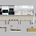 Modern Technology Showcase Booth Shelf 3d model