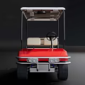 Red And White Golf Cart With Roof Two Seats White Seats And Black Tires