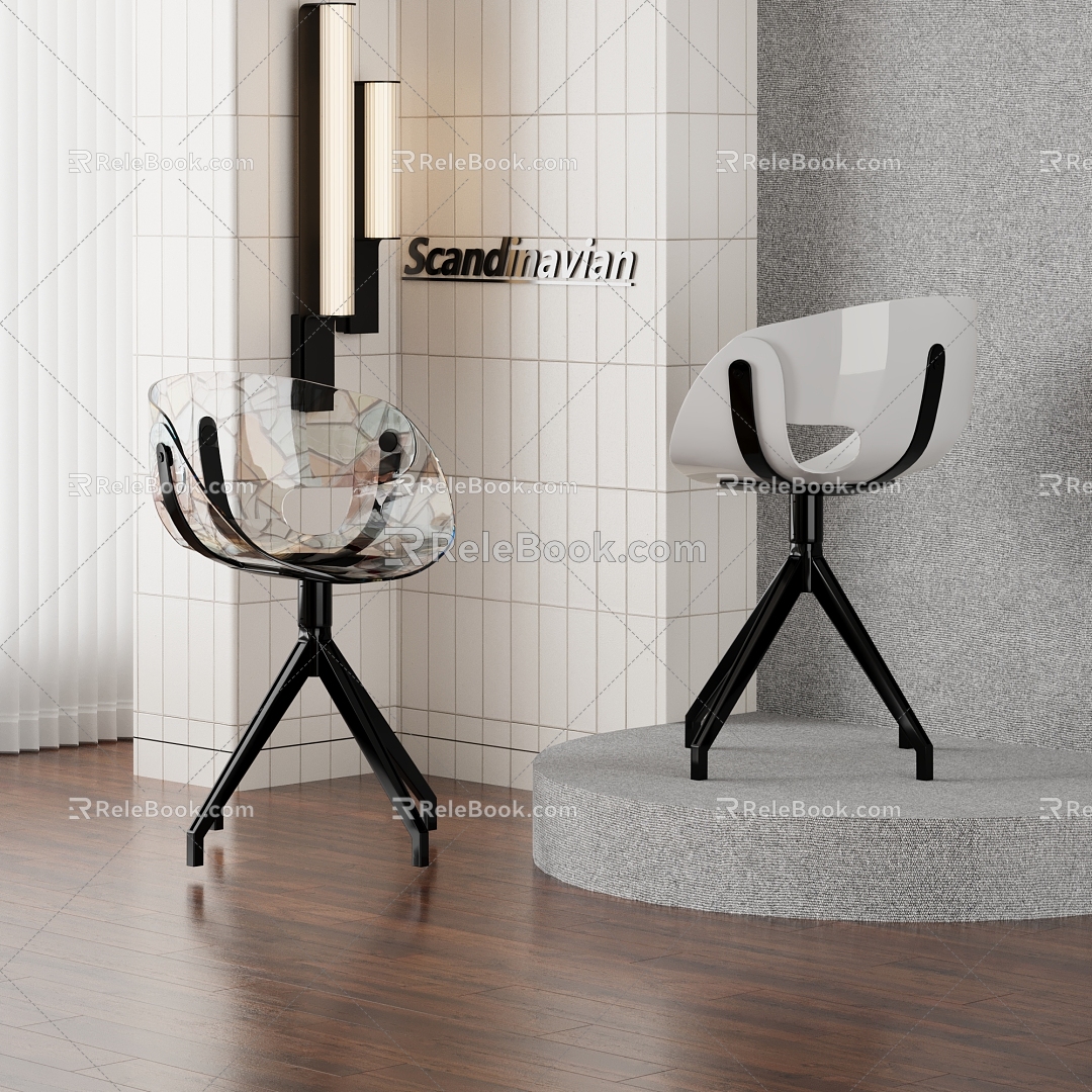 Modern Dining Chair Wall Lamp Hanging Picture Chair 3d model