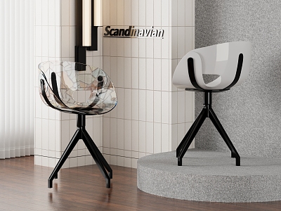 Modern Dining Chair Wall Lamp Hanging Picture Chair 3d model