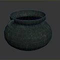 Artisan Crafted Ancient Bronze Sculptural Vessel With Textured Surface And Handle Design