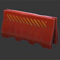 High Visibility Red Traffic Barrier With Yellow Reflective Stripes And Durable Plastic Build