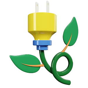 Modern environmental protection energy plug cartoon plug 3d model