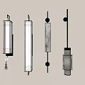 Modern Chinese Wall Lamps With Long Cylindrical Design Ink Painting Pattern And Tassel Decoration