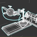 experimental equipment induction coil retro experimental device x-ray device 3d model