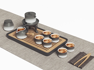 Japanese Tea Set Tea Set Ornaments 3d model