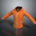 Orange Zip Up Hoodie With Black Lining And Functional Pockets Casual Wear Essential