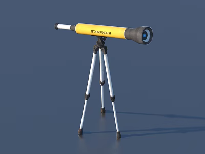 STARGAZER Yellow Telescope With Adjustable Tripod Stand And Stable Base For Daily Use 3d model