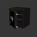 Black Home Safe Furniture With Open Door And Internal Storage Shelves