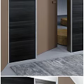 Modern Interior Door Design With Black Brown Panels And Metal Handles