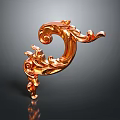 Elegant Golden Decorative Household Accessory With Intricate Floral Scroll Patterns