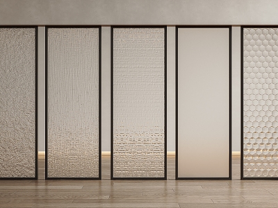 Glass Screen Carved Glass Frosted Glass Partition Carved Glass Screen Frosted Glass Partition 3d model