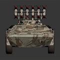 Military Weapon Armored Vehicle With Six Wheeled Missile Launcher System And Camouflage Pattern