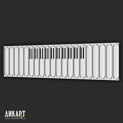 White Metal Radiator Component With Vertical Tubes And Black Sections 3d model