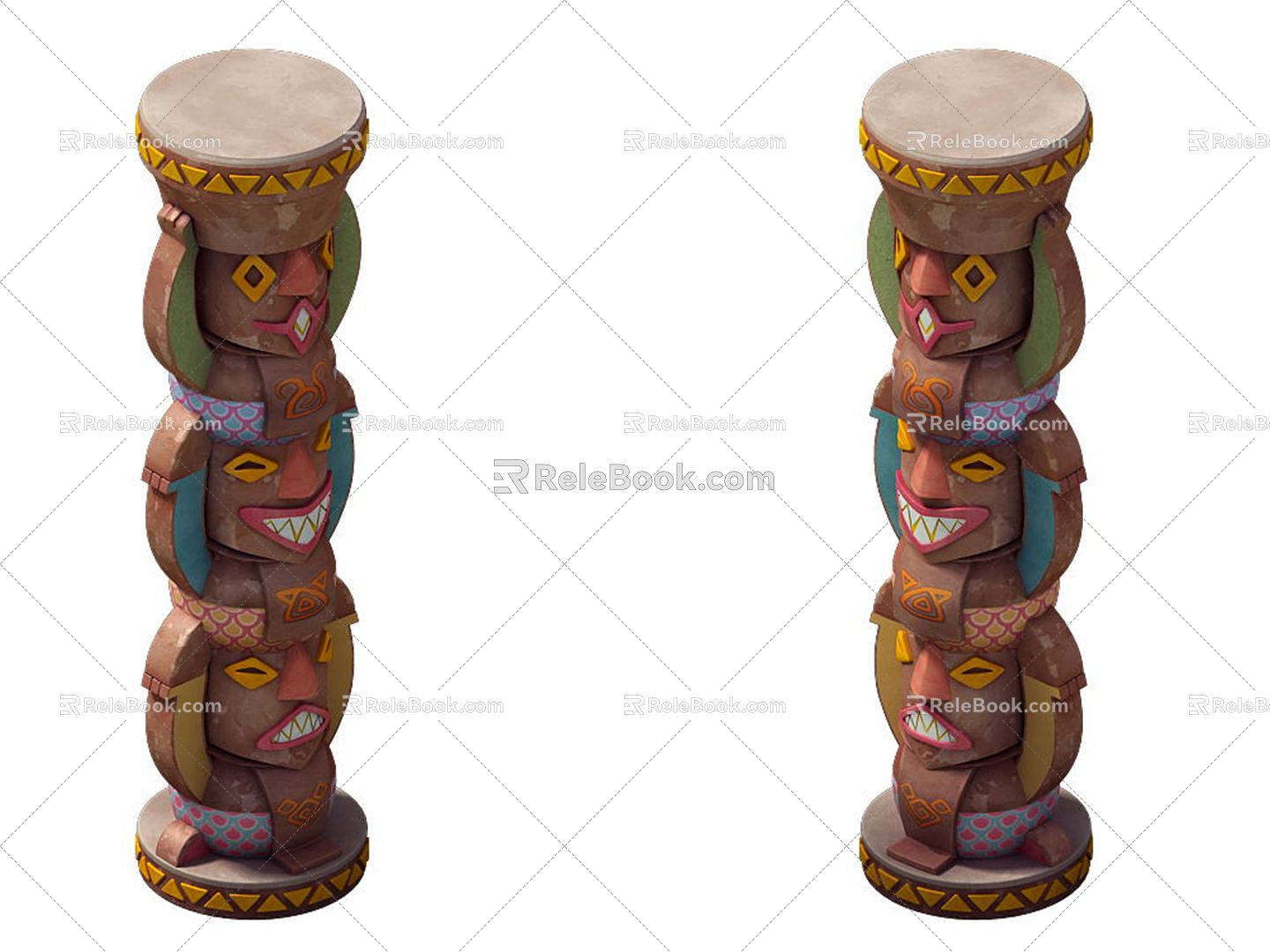 Modern Column Cartoon Totem Pillar 3d model