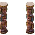 Modern Column Cartoon Totem Pillar 3d model