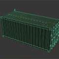 Green Cargo Shipping Container With Top Ridge Structure And Side Access Doors