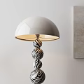 Zebra-pattern spherical floor lamp 3d model