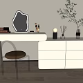 Modern Dressing Table Dressing Table Dressing Stool Crystal Stool Makeup Mirror Dressing Table Makeup Table 3d model