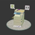 Multifunctional Electronic Printer With Power Button And Number 3 Display On Circular Mat