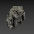 Muscular Game Movie Character With Stone Like Skin And Skull Head Design