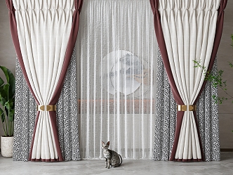 New Chinese Curtain 3d model