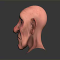Realistic 3D Elderly Male Game Movie Character With Wrinkled Face Large Ears And Blue Eyes