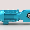 Blue Industrial Gear Motor With Gearbox Heat Sink Mounting Base And Output Shaft