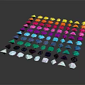 Colorful Geometric Decorative Ornament Set With Various Colors For Home