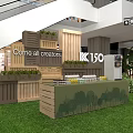 Floral Display in Shopping Mall Indoor Space With ISO Signage Greenery Tents and Fencing